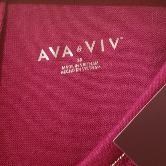 Ava & Viv Sweater Top Plus 3X Long Sleeve Berry Purple NWT - Picture 11 of 15